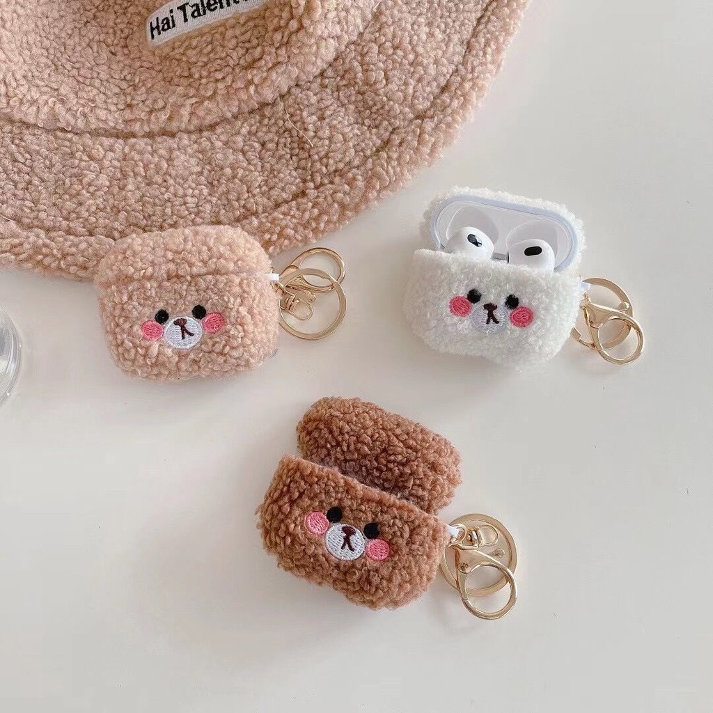 Mango สําหรับ AirPods 1 2 3 4 Pro 2 กรณีปลอก Gen 2 3 4 2nd 3rd 4th กล่องน่ารักน่ารักตุ๊กตาหมีกันกระแทก