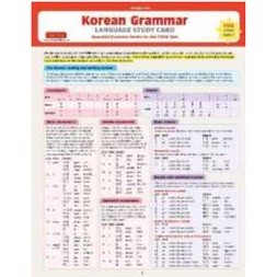 Korean Grammar Language Study Card