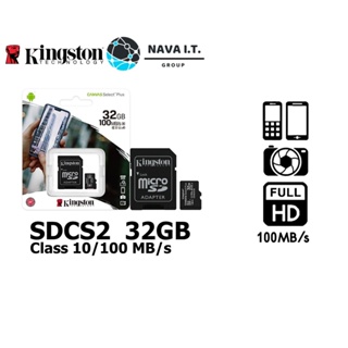 COINSคืน15%⚡FB9JMZV6⚡ KINGSTON SDCS2/32GB ไมโครเอสดีการ์ด CANVAS SELECT PLUS MICROSDHC CLASS 10 100 MB/S READ MEMORY ...