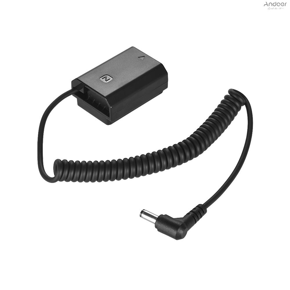 Andoer NP-FZ100 Dummy Battery Pack DC Coupler Connector Spring Cable for  A7III A9 A7RIII A7SIII