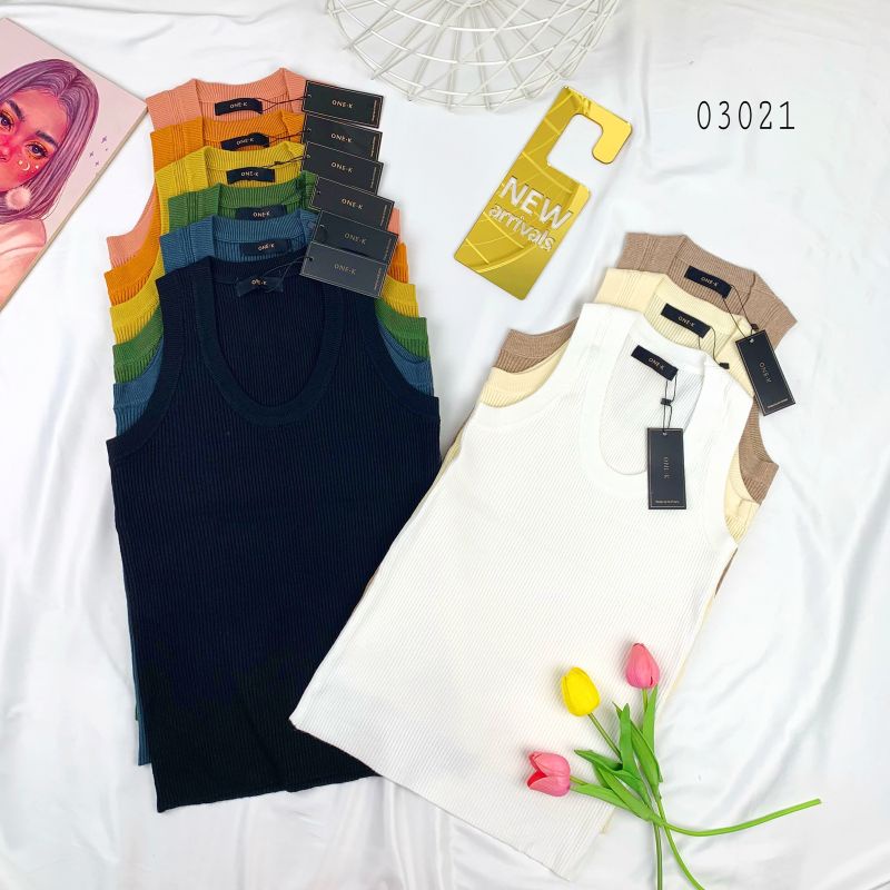 ผู้หญิง ONE K AGNES BANGKOK PLAIN TANGTOP WOMENS KNIT TANKTOP TOPS THAI KNIT ONE K IMPORTED PREMIUM 