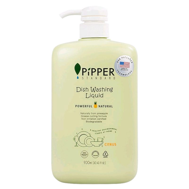 Pipper Standard น้ำยาล้างจานธรรมชาติ​ กลิ่นซิสรัส ขนาด​ 900​ ml.