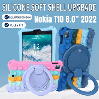 สําหรับ Nokia T10 8.0 นิ้ว 2022 360° เคสแท็บเล็ตซิลิโคน ซิลิกาเจล กันกระแทก หมุนได้ สําหรับเด็ก