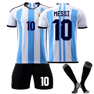 เสื้อกีฬาแขนสั้น ลายทีมชาติฟุตบอล Argentina 2022 ชุดเหย้า สําหรับผู้ชาย และผู้หญิง สินค้าพร้อมส่ง