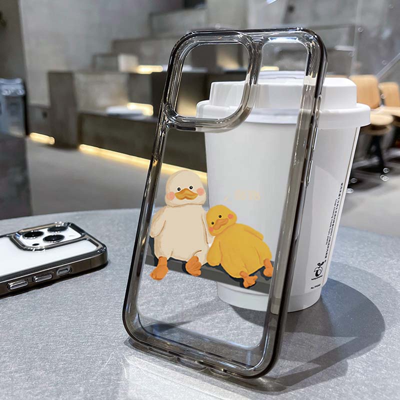 SAMSUNG สําหรับsamsung Galaxy A23 4G 5G M23 F23 A33 A53 A34 A54 A73 A24 A05 A05S A13 M13 A04S A14 S23 S22+ PLUS Ultraคนรักเป็ดรูปแบบโปร่งใสTPU soft case