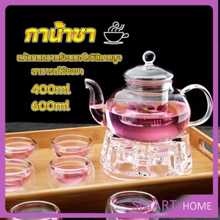 SMART กาชงชา ทนต่ออุณหภูมิสูง กาน้ำชา แก้วคุณภาพสูง 400ml 600ml Glass teapot