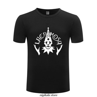 Lyzh Lacrimosa เสื้อยืดลําลอง ผ้าฝ้าย แขนสั้น คอกลม พิมพ์ลายร็อคเมทัล โกธิค สําหรับผู้ชาย