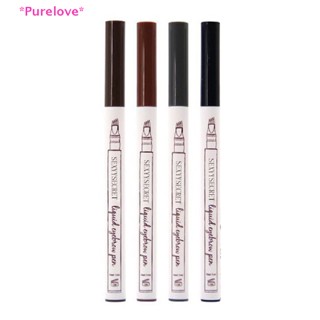 Purelove&gt; Waterproof 4 Fork Tip Eyebrow Pencil Liquid  Brow Pencil Eyebrow Tattoo Pen new