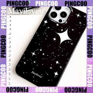 PingCoo - Candy Case For iPhone 14 13 12 11 Plus Pro Max XR TPU Soft Glossy Black Case Shine Star Camera Protection Shockproof Back Cover