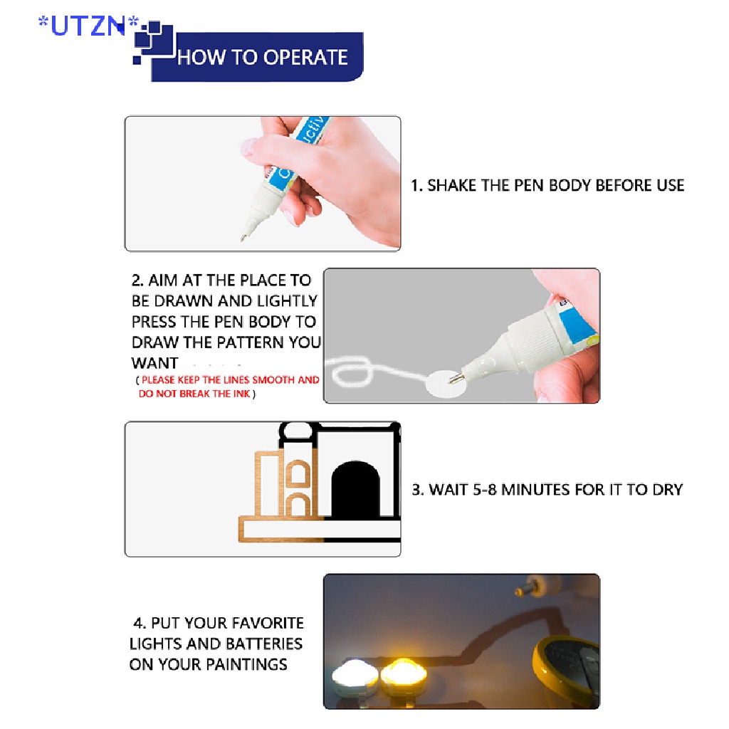 UTZN> Circuit Repair Conductive Pen Bronze Conductive Paint Pen Repair Accessorie new