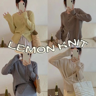 พร้อมส่ง! Lemon knitted cardigan💛 C3655 เสื้อคาร์ดิแกน เสื้อแขนยาวผู้หญิง เสื้อกันหนาว เสื้อสเวตเตอร์