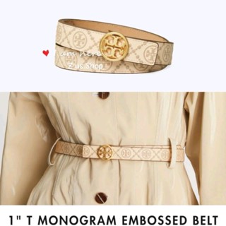 พรีฯ งานชอป Tory Burch 1" T Monogram Embossed Belt size xs,s