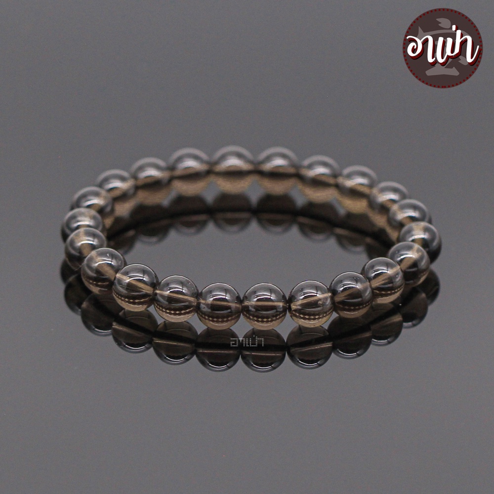 หินสโมคกี้ควอทซ์ Smoky Quartz ขนาด 8 มิล คัดหิน มีพลังบำบัดจิตใจสูง กำไลหินสี กำไลหินนำโชค หินมงคล หินสีน้ำตาล