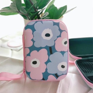 MRMK  กล่องใส่ PWB , HDD , หูฟัง , เอนกประสงค์, Size L ลาย MARIMEKKO  PINK GRAY evaกันกระแทก ขนาด13.5x9.5x3.5cm MANOPNES