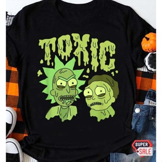 Rick and Morty, Toxic Rick And Morty Black Reprint TK4307 mens cotton classic fashion round neck T-shirtเสื้อยืด_40