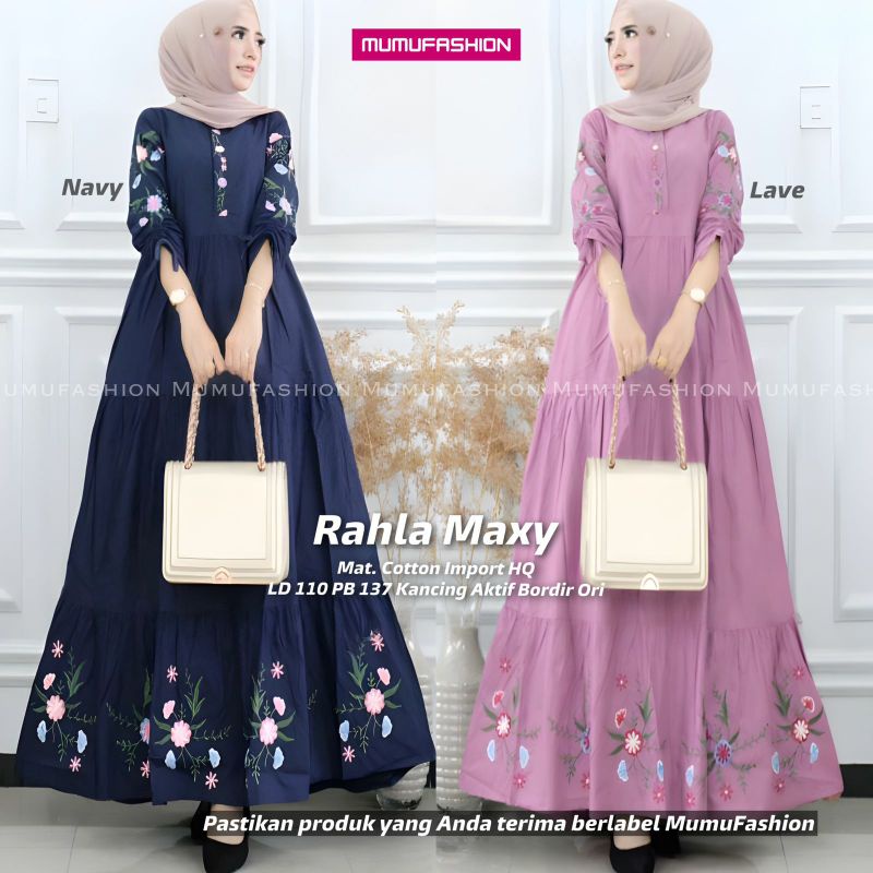 Rahla Maxy Gamis เสื้อผ้าหรูหราผู้ใหญ่นําเข้าพรีเมี่ยมผู้หญิงสาวมุสลิมเสื้อผ้า Gsmis สาวเชิญปาร์ตี้ว