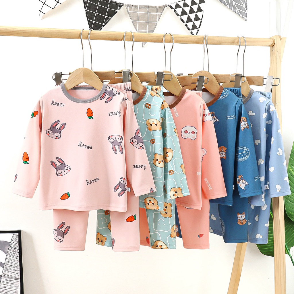 [ML] 90-160 ซม. เยอรมัน กํามะหยี่ ชุดชั้นในเด็ก ฤดูใบไม้ร่วง ฤดูหนาว สไตล์ใหม่ แปรง อบอุ่น เสื้อผ้าฤดูใบไม้ร่วง กางเกงขายาว คอกลม ขนาดใหญ่ กลาง เด็กผู้ชาย เด็กผู้หญิง สูท