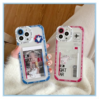 เคสไอโฟน11 เคสโทรศัพท์มือถือแบบใส ลายการ์ตูน พร้อมช่องใส่บัตร สําหรับ iphone 13 12 pro Max XS Max Xr 7 8plus SE 2020 เคสไอโฟน14promax 11 13 7 pl สำหรับ เคสApple iPhone 14 11 Pro Max