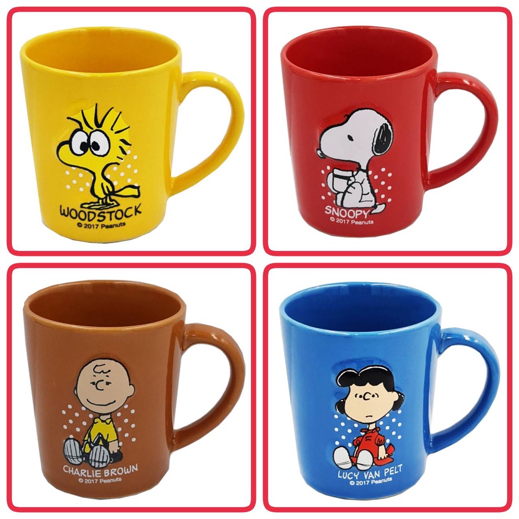 แก้วกาแฟ สนูปปี้ Snoopy 4 สี 4 ลาย