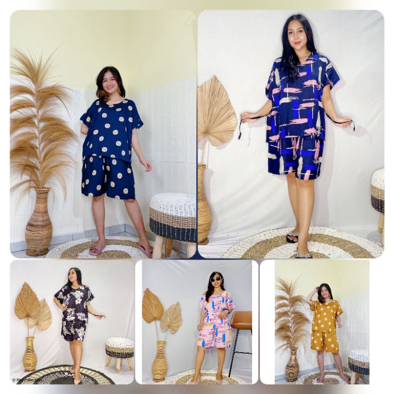 Rm030 3/4 Bali ชุดนอน เสื้อแขนสั้น กางเกงขาสั้น สําหรับสตรี ผู้ใหญ่