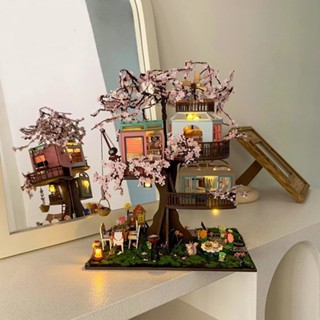 พร้อมส่ง สินค้าใหม่ บ้านตุ๊กตา DIY L2221 Sakura Tree House มี่ที่ครอบกันฝุ่น