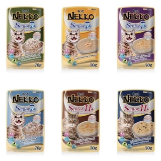 ยกโหล 12 ซอง เน็กโกะเพาซ์ Nekko อาหารเปียกลูกแมว แมวโต แมวอายุ7+ และ11+ ขนาด70กรัม มีทุกรสรับประกันสินค้าใหม่