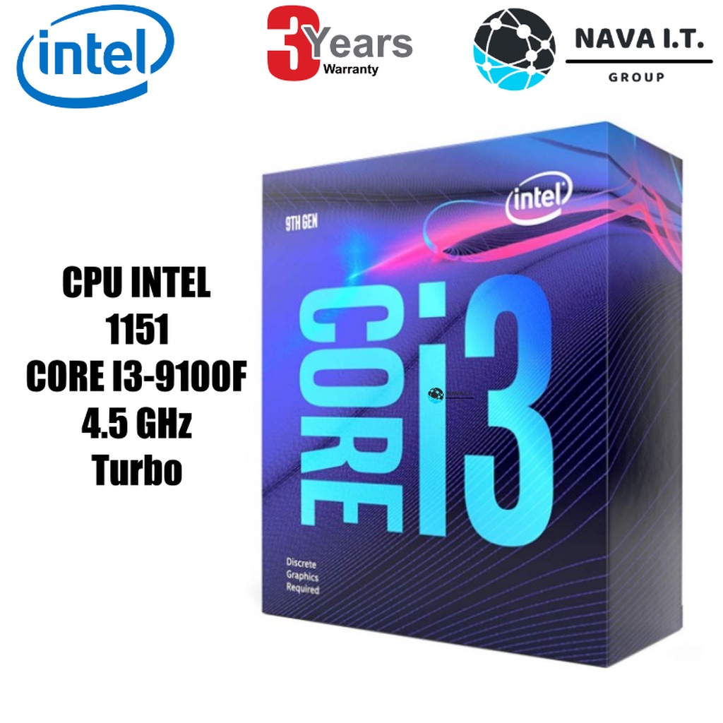 ⚡️กรุงเทพฯด่วน1ชั่วโมง⚡️ INTEL 1151 CORE I3-9100F CPU (ซีพียู) 4.5 GHZ TURBO สินค้ารับประกัน 3 ปี