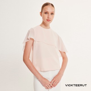 VICKTEERUT Re-Edition Cape Sleeve Blouse เสื้อแขนเคป แขนสั้น