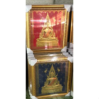 ภาพพร้อมกรอบพระพุทธชินราชนูนทองพื้นหลังกำมะหยี่ขนาด 15x20นิ้ว