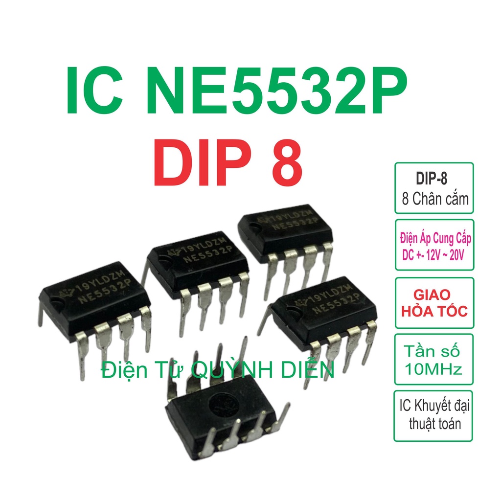Combo 5 IC NE5532 DIP-8 (NE5532P 5532) ส่วนประกอบอิเล็กทรอนิกส์ QUNH DIEN