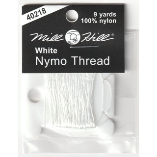 Mill Hill White Nymo Thread Size D ด้ายไนลอนสำหรับปักลูกปัดสีขาว