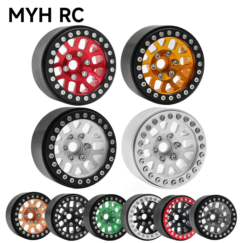 Myhrc ขอบดุมล้อ โลหะ 1.9 นิ้ว สําหรับรถไต่หินบังคับ 1/10 Axial SCX10 iii RBX10 TRX4 VS4-10 YK4102