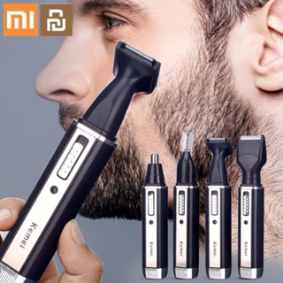 Xiaomi Youpin ที่กันจอนไฟฟ้า 4 in 1, มัลติฟังก์ชั่, มีดโกน, ปัตตาเลี่ยนผม, เครื่องทําผมจมูก, ที่กันจอนคิ้ว