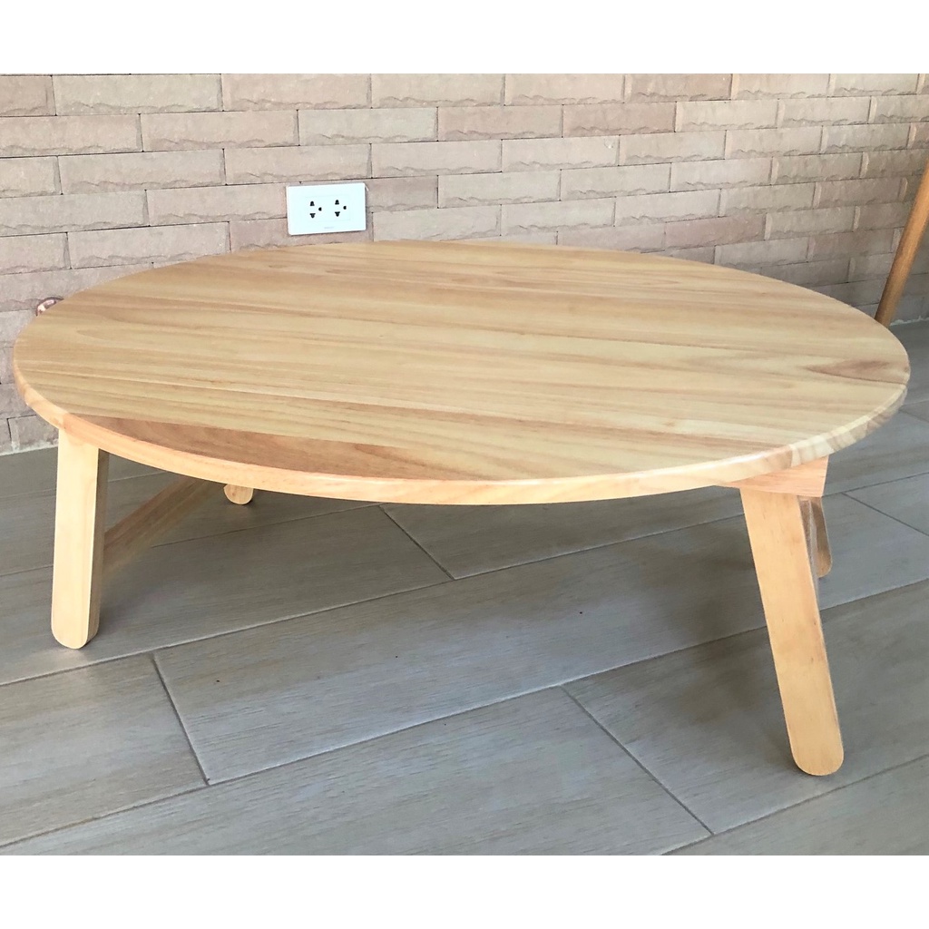 โต๊ะญี่ปุ่นกลมพับได้ ขนาด 80 cm. สูง 31 cm. สีธรรมชาติ