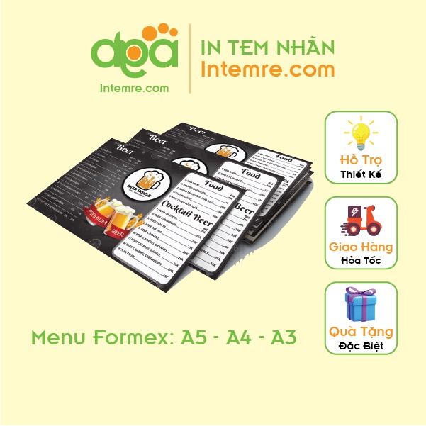พิมพ์ Formex Desktop เมนูแข็งหนา (Format) ขนาด: A5, A4, A3
