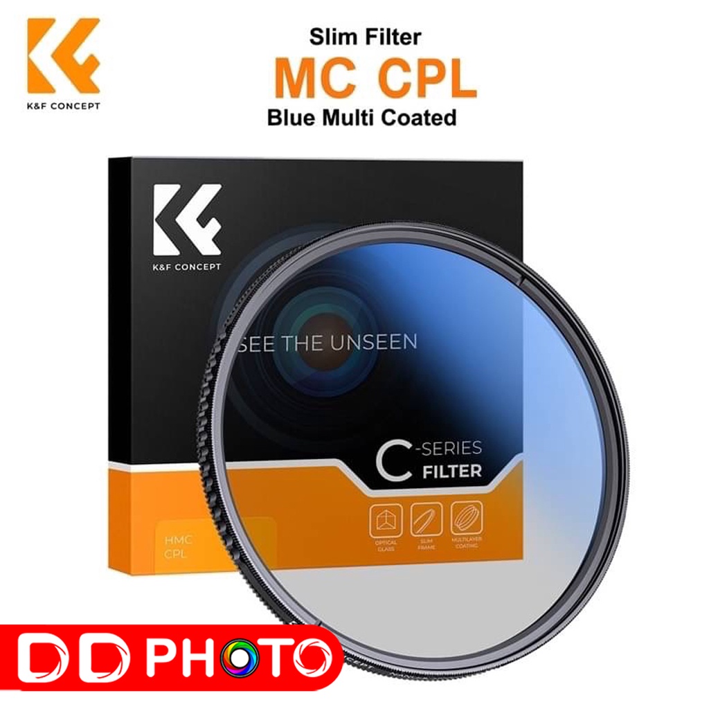 K&F FILTER SLIM MC CPL CIRCULAR POLARIZER BLUE COATING JAPAN OPTICS 49mm, 55mm, 62mm, 67mm, 72mm, 77mm, 82mm