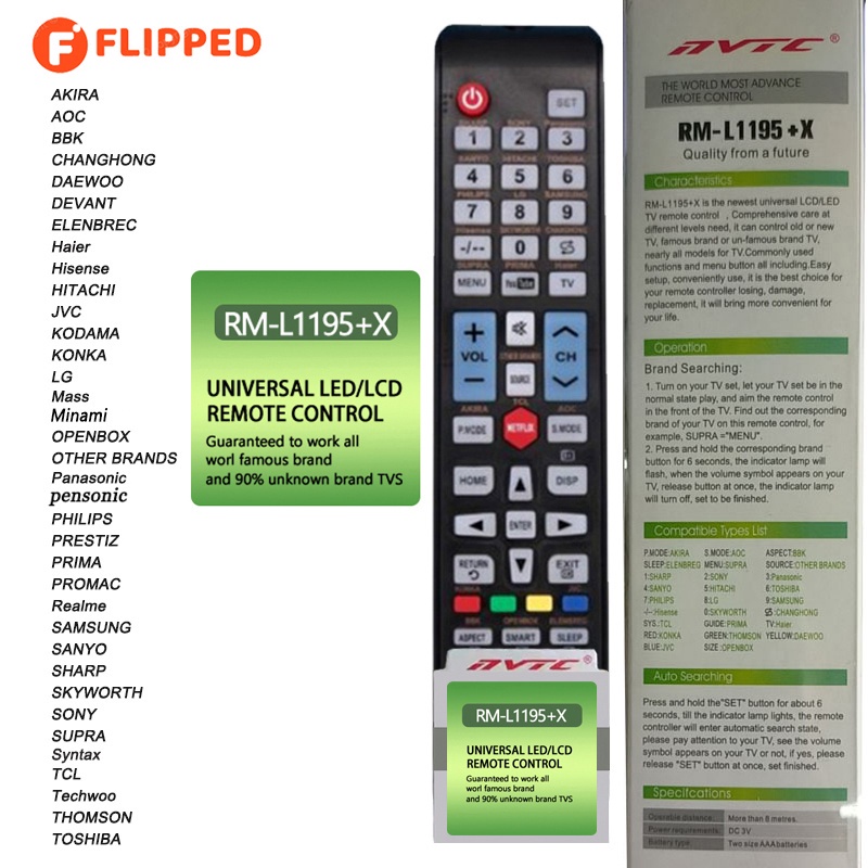RM-L1195+X รีโมทคอนโทรลเหมาะสําหรับ LED / LCD TV สมาร์ททีวี LED tv เครื่องใช้ในบ้าน