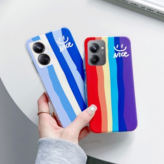 เคสโทรศัพท์มือถือ ซิลิโคนนิ่ม กันกระแทก ลายหน้ายิ้ม สีรุ้ง สําหรับ Realme10 Pro Realme 10 Pro+ 10Pro 10Pro+ 4G 5G