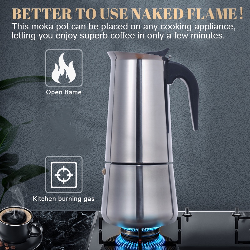 Stainless Steel Coffee Maker Coffee Pot Moka Pot Geyser Coffee Makers