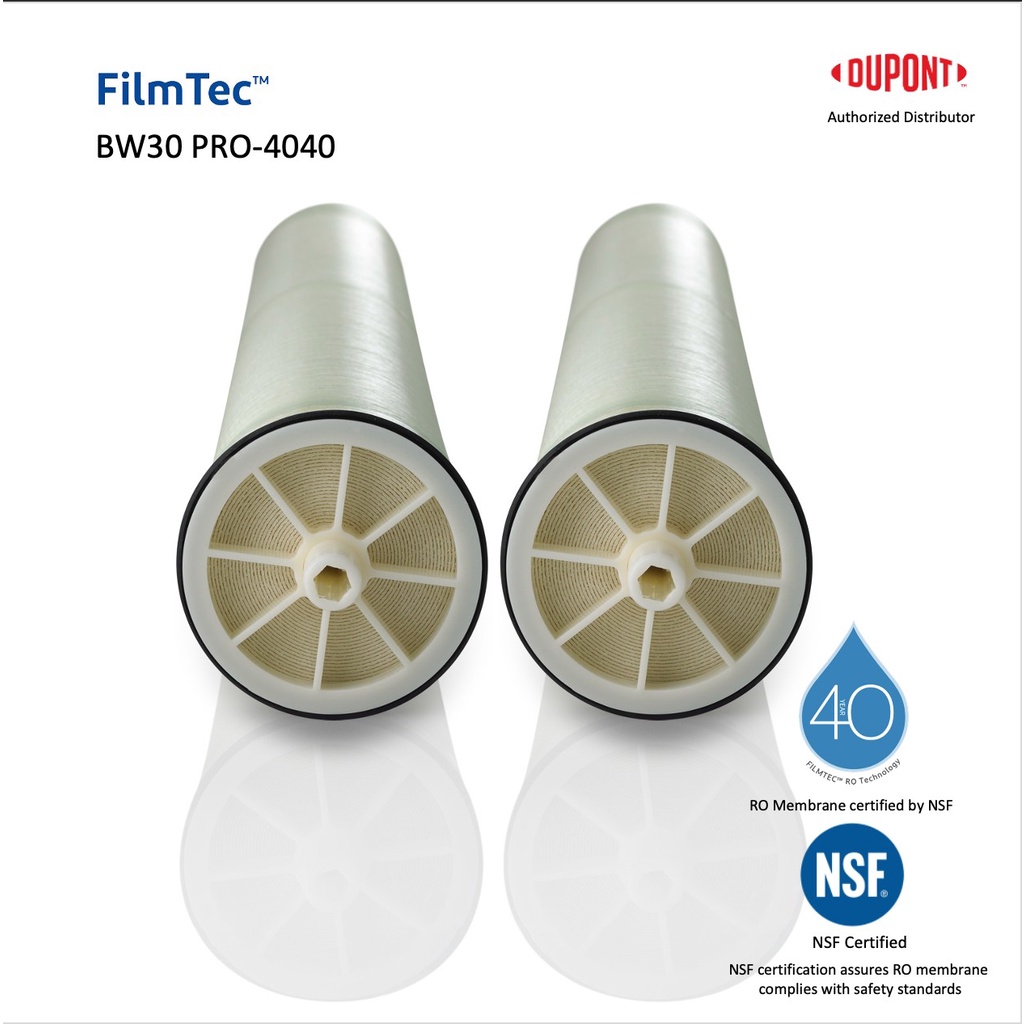 DuPont ™ FilmTec ™ ไส้กรองน้ำ RO Membrane BW30 PRO-4040 จำนวน 2 ชิ้น (BW30-4040 New Model)