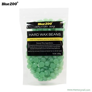 กลิ่นชาเขียว เม็ดแว๊กซ์กำจัดขน Blue Zoo 100g. ของแท้ 100% ฟรีไม้พาย Hard wax Bean บราซิลเลียนแว๊กซ์ ทำเองง่ายๆที่บ้าน...