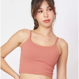 [Peaches active] Luxeflex Cami Crop Top (Amsterdam) - สปอร์ตบราส้มอิฐ / ชุดชั้นในออกกำลังกาย บราไขว้หลัง