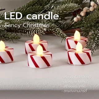 [พร้อมส่ง]🕯️🎄 เทียนLED 𝑪𝑯𝑹𝑰𝑺𝑻𝑴𝑨𝑺 เทียนอัตโนมัติ พร็อบ Xmas เทียนถ้วย เทียนตกแต่งเทศกาลคริสต์มาส (6 ชิ้น) สีขาว - แดง