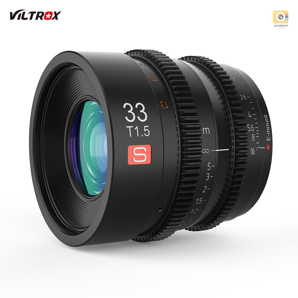 VILTROX S 33mm T1.5 Manual Focus Lens Camera Filmmaking Lens APS-C Large Apeture E-Mount Replacement