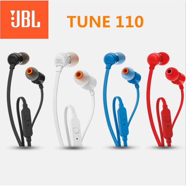 ✤™หูฟัง  Jbl Tune 110 3.5mm Wired Earphones T110 Stereo Music Deep Bass Earbuds Sports Headset In-line Control Handsfree