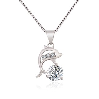 สร้อยคอ Diamond Dolphin Pendant Necklace เครื่องประดับ minimal