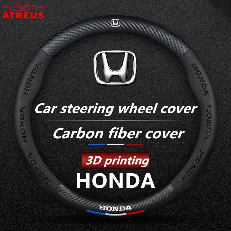 HONDA ปลอกหุ้มพวงมาลัยรถยนต์สำหรับ 38CM civic 11th gen 10th HRV 2022 Jazz gk Stream City Mugen Fit V