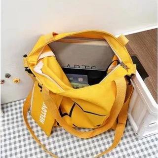 กระเป๋าผ้าแคนวาสใบใหญ่สะพายข้างใส่ของได้เยอะ JH5088