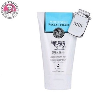 SCENTIO ของแท้ โฟมนม  Q10 milk foam Beauty Buffet MILK PLUS WHITENING Q10 ซีรีย์ มาสก์ ล้างหน้า Anti Acne เกลือขัดผิว