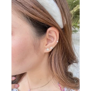 earika.earrings - mini hologram heart set เซ็ตต่างหูก้านเงินแท้ชุบทองคำขาว คนแพ้ง่ายใส่ได้